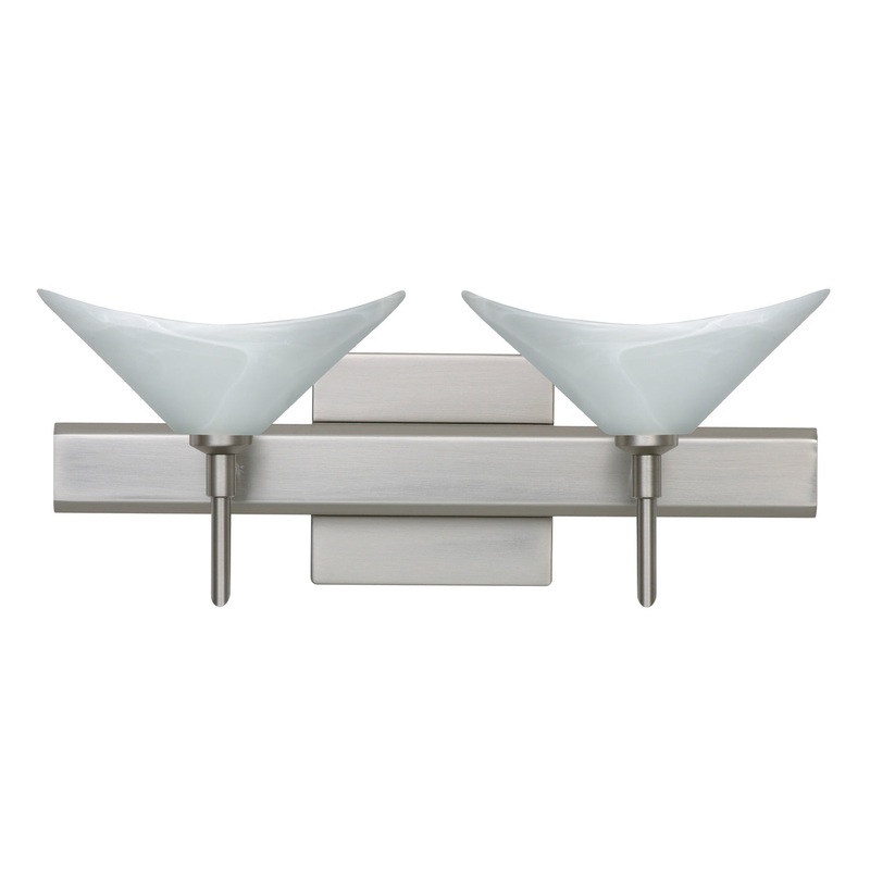 Besa 2SW-191352-SN-SQ Hoppi Two Light Wall Sconce Satin Nickel