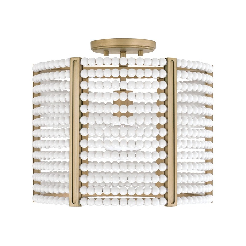 Capital Lighting 247111AP Brynn 1 Light Semi-Flush Aged Brass Painted