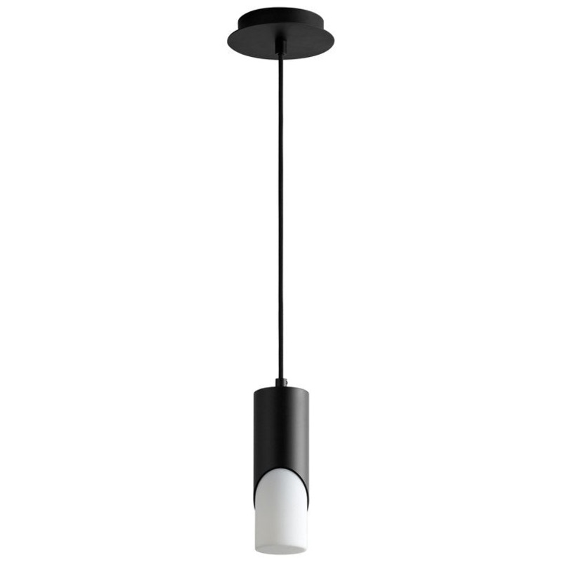 Ellipse Single-Light Short 2.75″ Mini Pendant with Acrylic Shade – Black