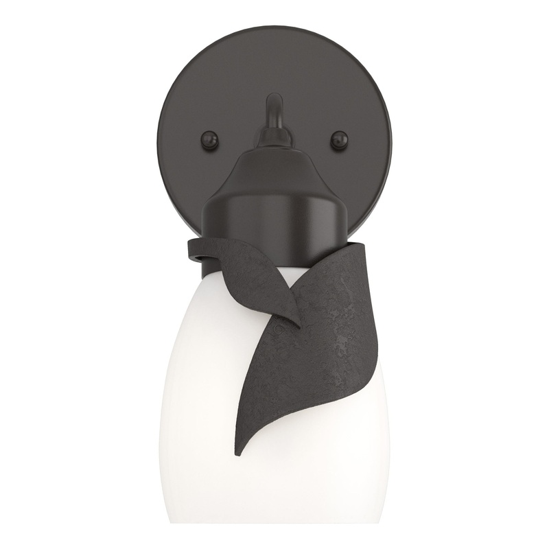 Lapas 1-Light Bath Sconce Oil Rubbed Bronze Opal Glass (GG)