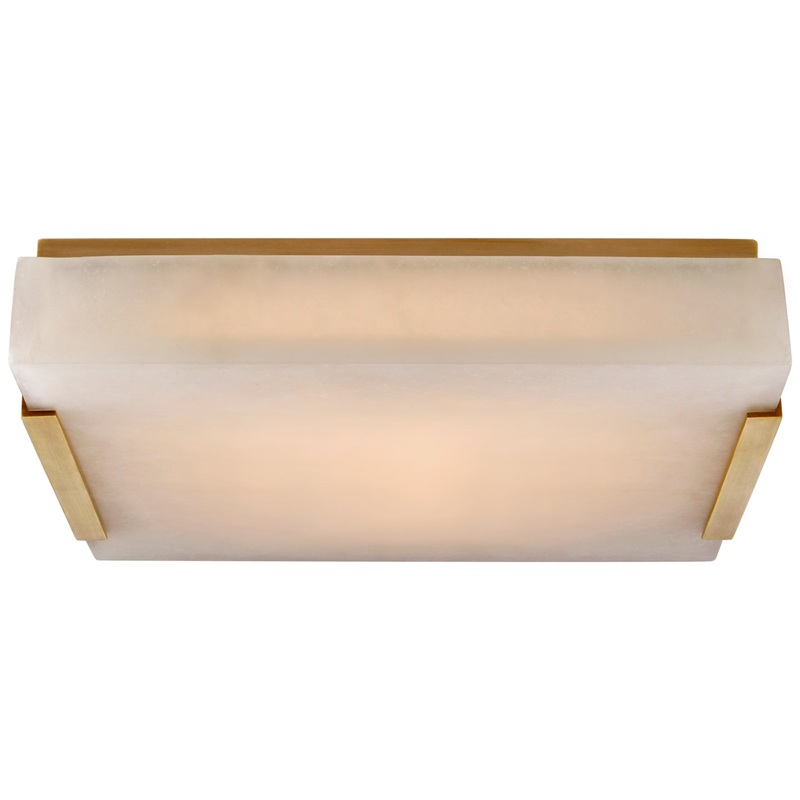 LED Flush Mount from the Covet Collection in Antique-Burnished Brass Finish by Visual Comfort Signature