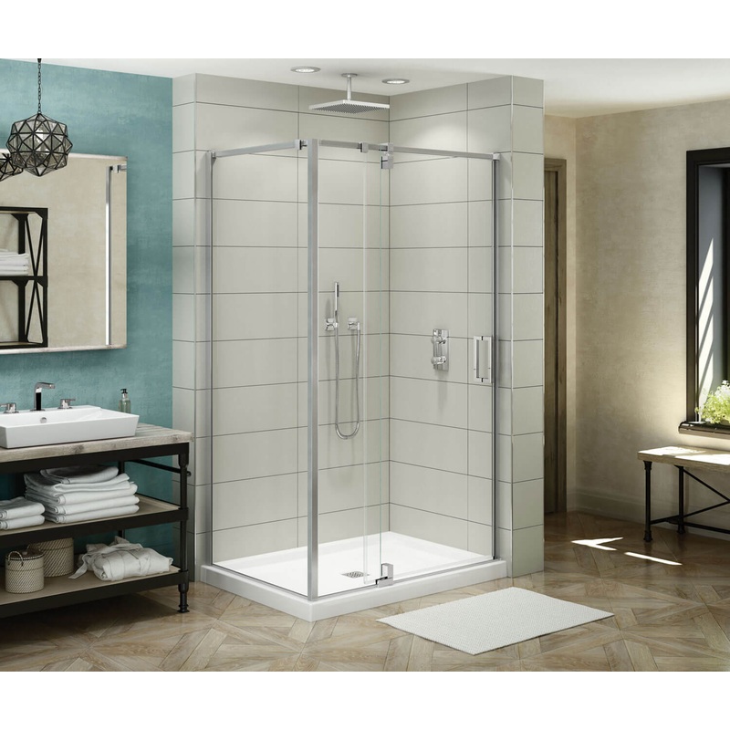 MAAX 137859-900-084-000 ModulR 48 x 32 x 78 in. 8mm Pivot Shower Door for Corner Installation with Clear glass in Chrome