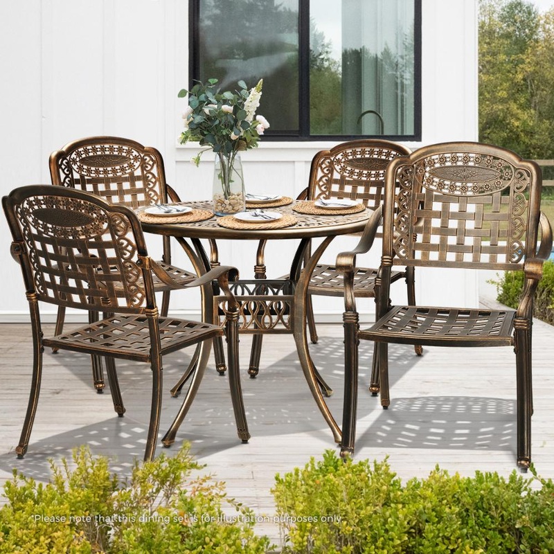 Outdoor Dining Chairs & Table Bistro Set 5 Piece