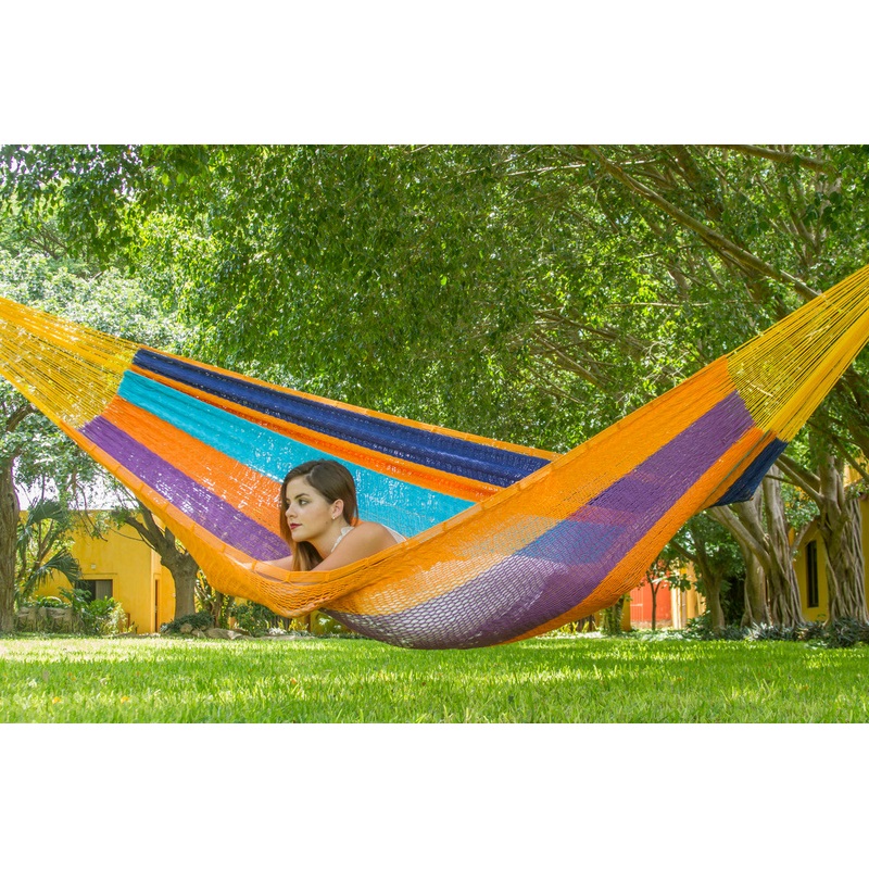 Outdoor undercover cotton Mayan Legacy hammock King size Alegra