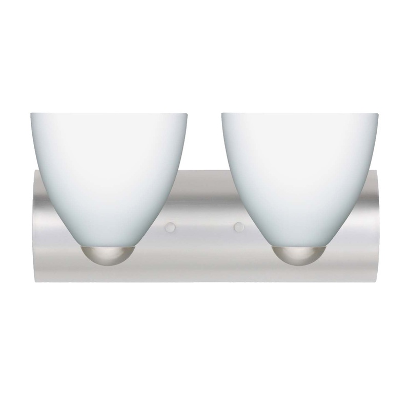 Two Light Wall Sconce from the Sasha Collection in Satin Nickel Finish by Besa