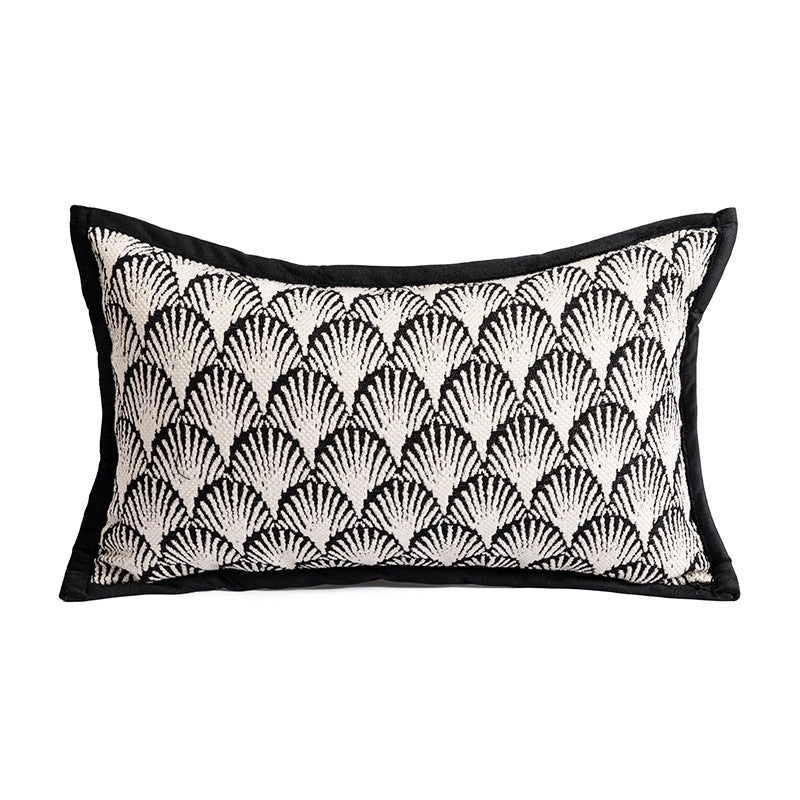 Umbrella Pattern Elegant Two-Piece INS-Style Jacquard Pillow Covers – Black & White Sofa Decor