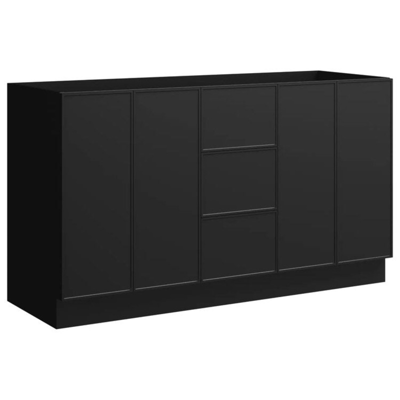 Vanity Natick 60 Inch Floor Standing Double Bowl Black Satin 4 Doors 3 Drawers Dovetail