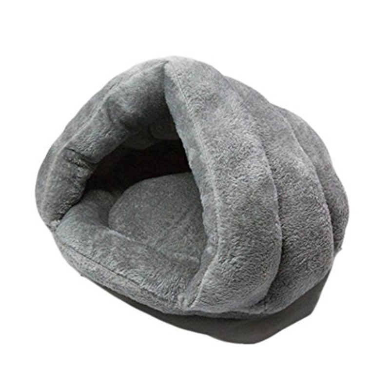 Xiaoyu Inverno Caldo e Confortevole Cane da Compagnia Caldo (Puppy) Cuscino di Gatto Cuscino met Sacco a Pelo Letto Coperto, Grigio, M