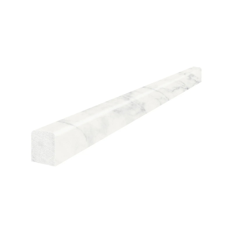 1/2″ x 12″ Eterna Bianco Polished Marble Deco-Bar – Mini 1/2″ X 12″ x
