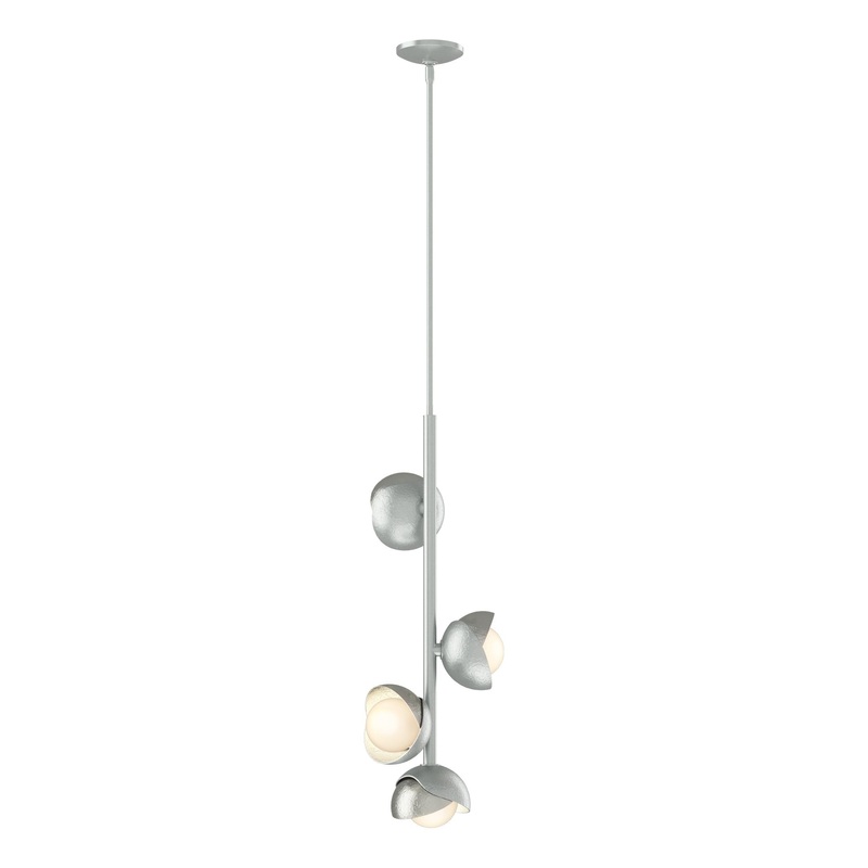 Brooklyn 4-Light Double Shade Vertical Pendant Vintage Platinum Sterling