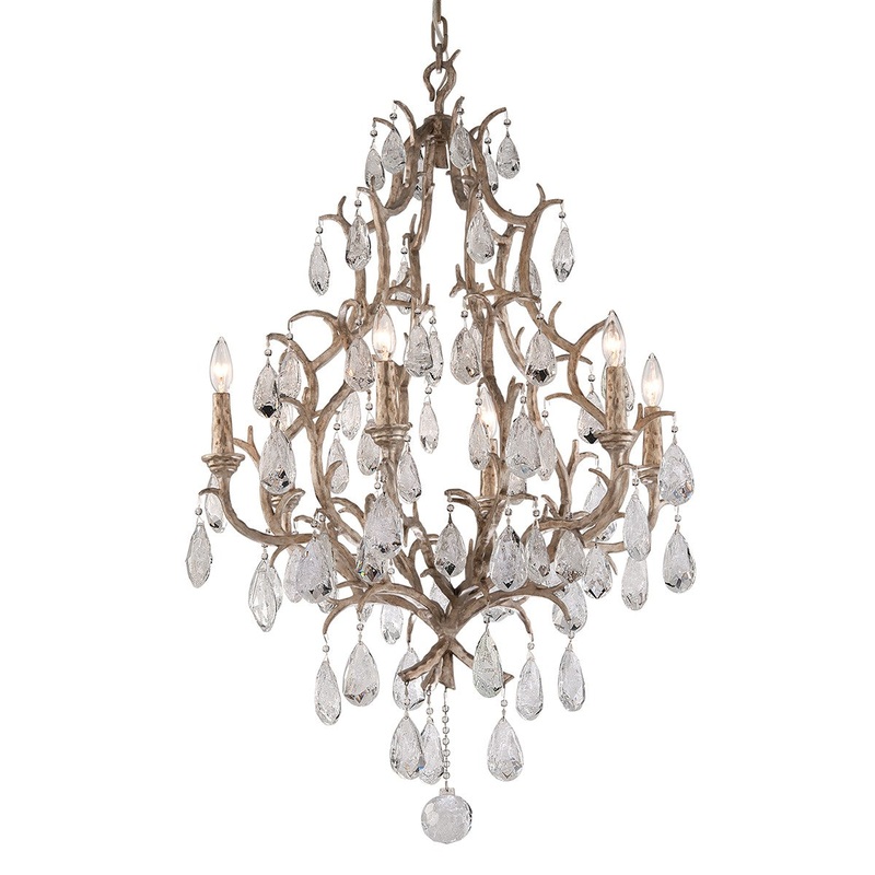 Corbett Lighting 163-06-SGL Amadeus Six Light Chandelier Stria Gold Leaf