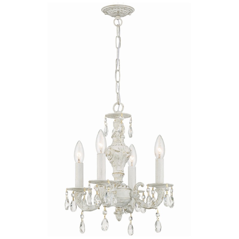Crystorama 5024-AW-CL-MWP Paris Market Four Light Mini Chandelier Antique White