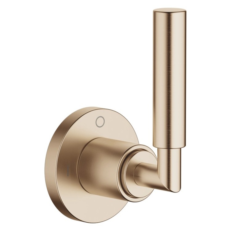 Diverter Trim TARA Wall Mount Concealed Two-Way with Shut-Off Function Brushed Champagne 1 Lever ADA