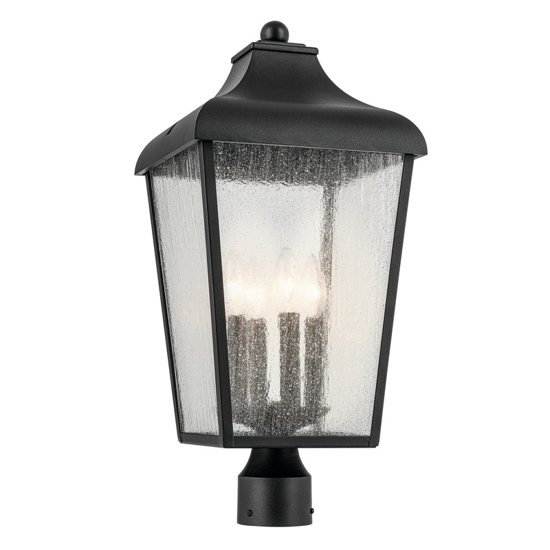 Four Light Outdoor Post Mount from the Forestdale Collection in Textured Black Finish by Kichler