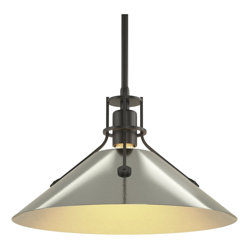 Henry Medium Steel Shade Pendant Black Sterling
