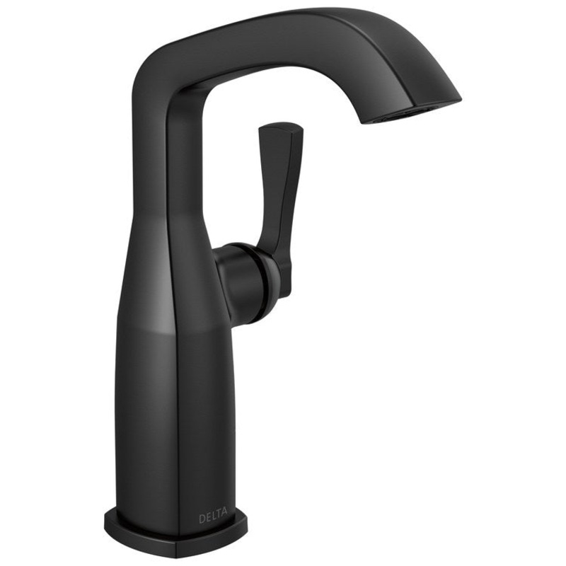 Lavatory Faucet Stryke 1 Lever ADA WaterSense/CALGreen Matte Black 1.2 Gallons per Minute Deck Mount Less Drain 1 Hole