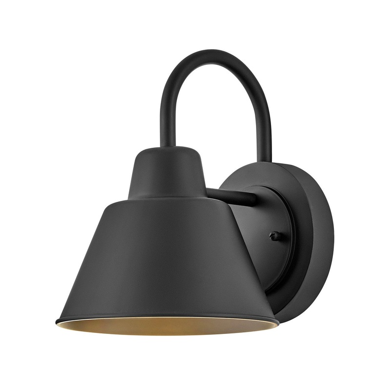 LED Gooseneck Barn Light from the Wes Collection in Black Finish by Lark