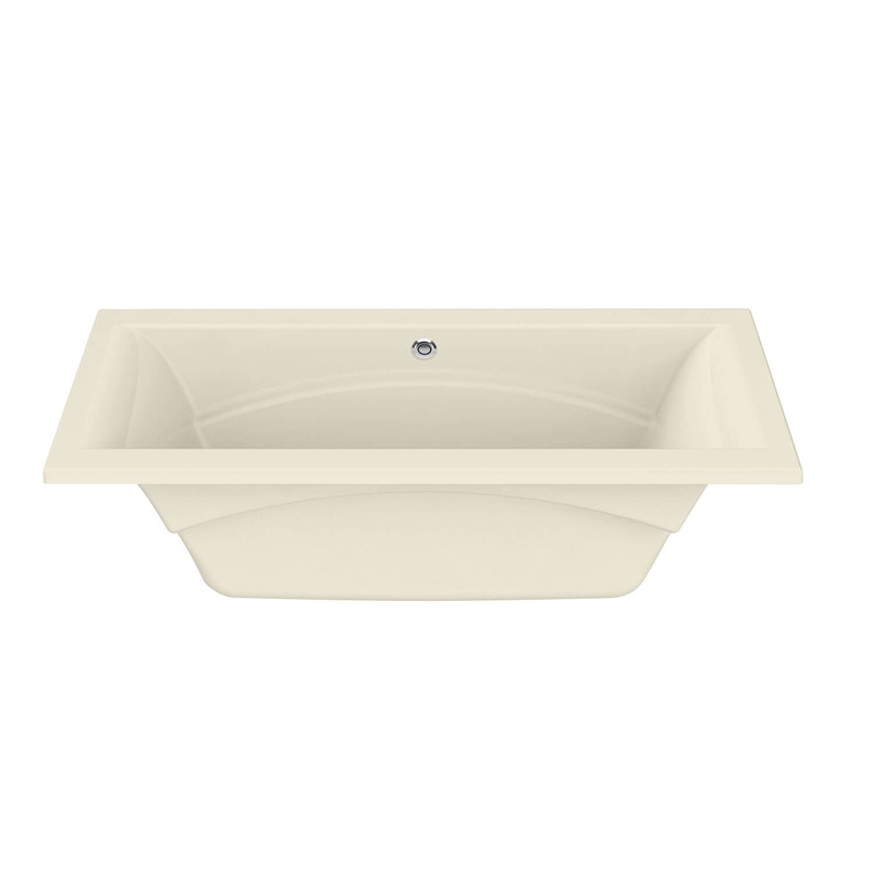 MAAX 101270-000-004 Optik 7236 Acrylic Undermount Center Drain Bathtub in Bone