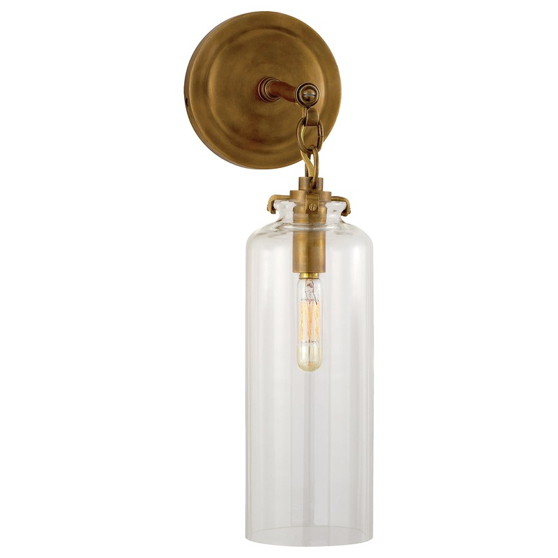 One Light Wall Sconce from the Katie Cylider Collection in Hand-Rubbed Antique Brass Finish by Visual Comfort Signature