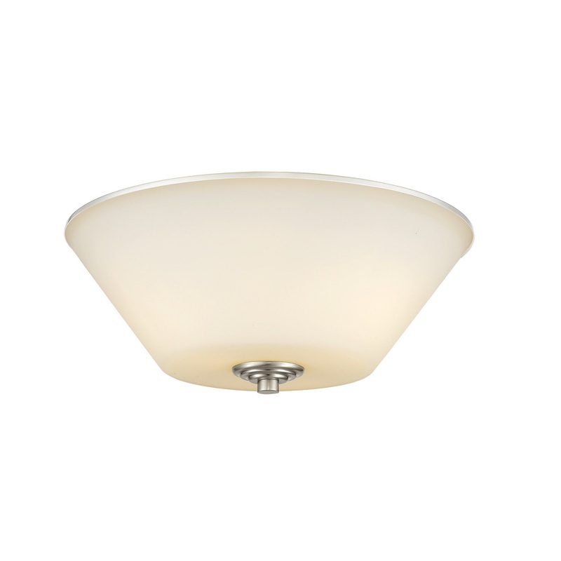 Three Light Flush Mount from the Jarra Collection in Brushed Nickel Finish by Z-Lite