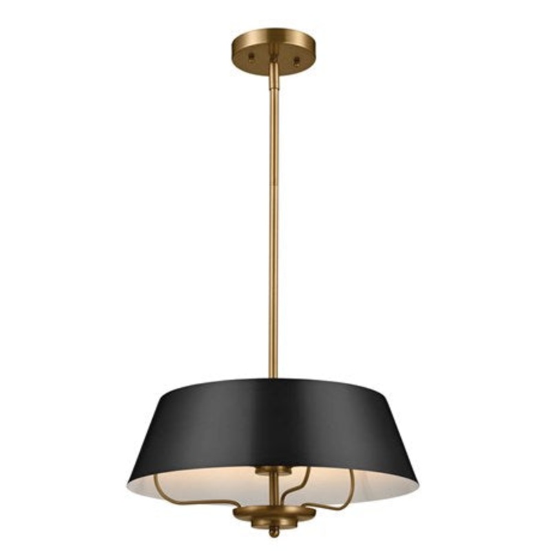 Three Light Pendant/Semi Flush Mount from the Luella Collection in Black Finish by Kichler