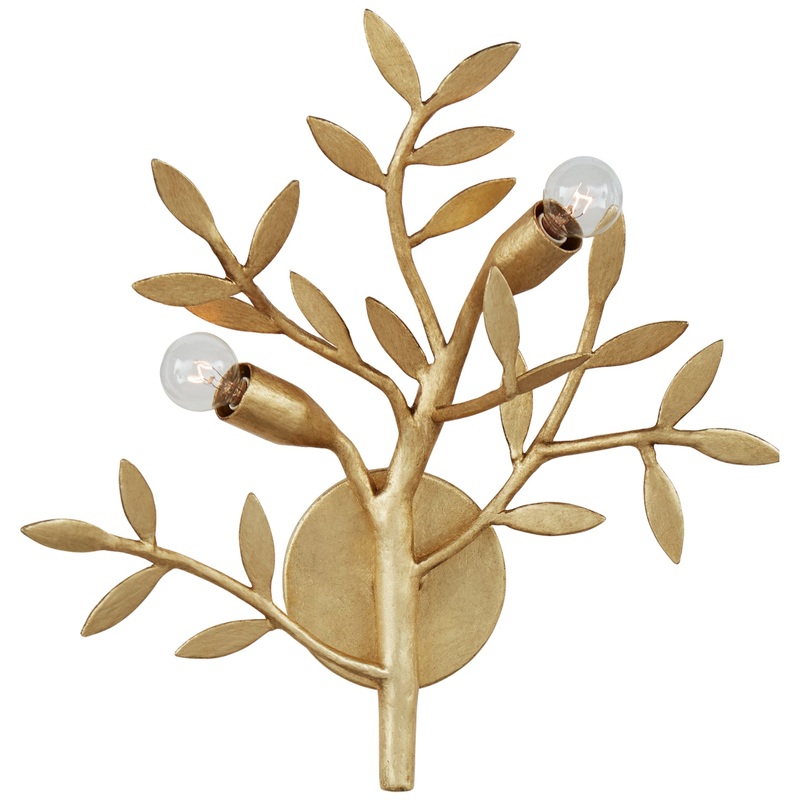 Two Light Wall Sconce from the Mandeville Collection in Antique Gold Leaf Finish by Visual Comfort Signature