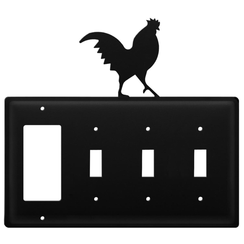 Village Wrought Iron EGSSS-1 Quad Rooster Single GFI and Triple Switch Cover CUSTOM Product