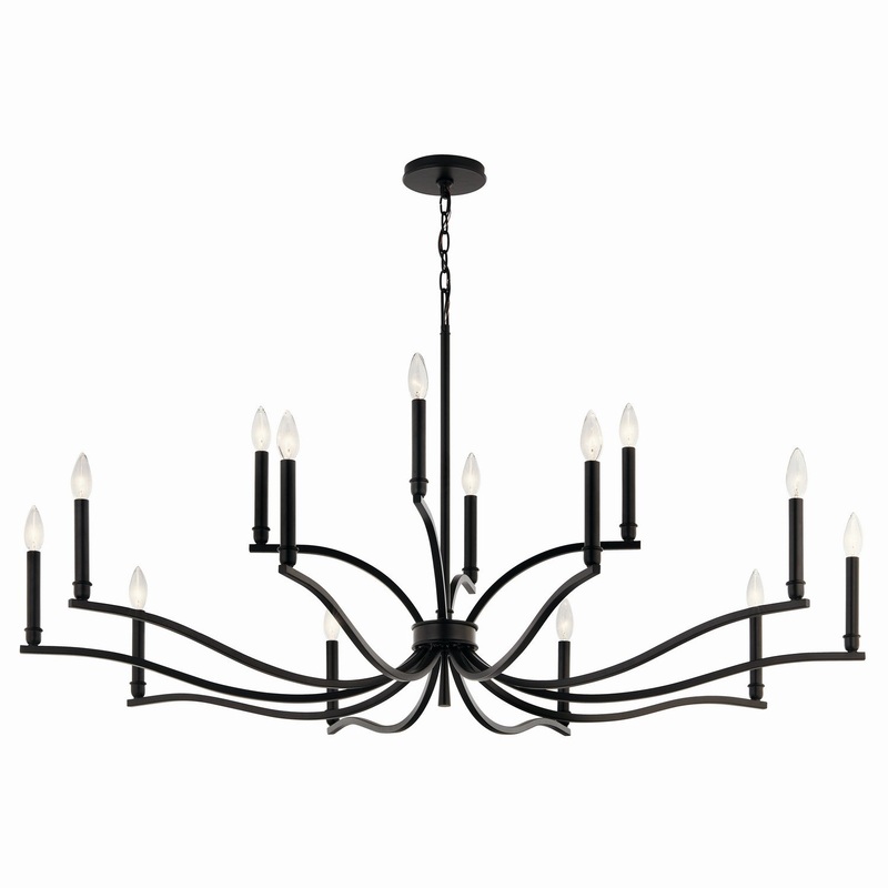 14 Light Chandelier from the Malene Collection in Black Finish by Kichler