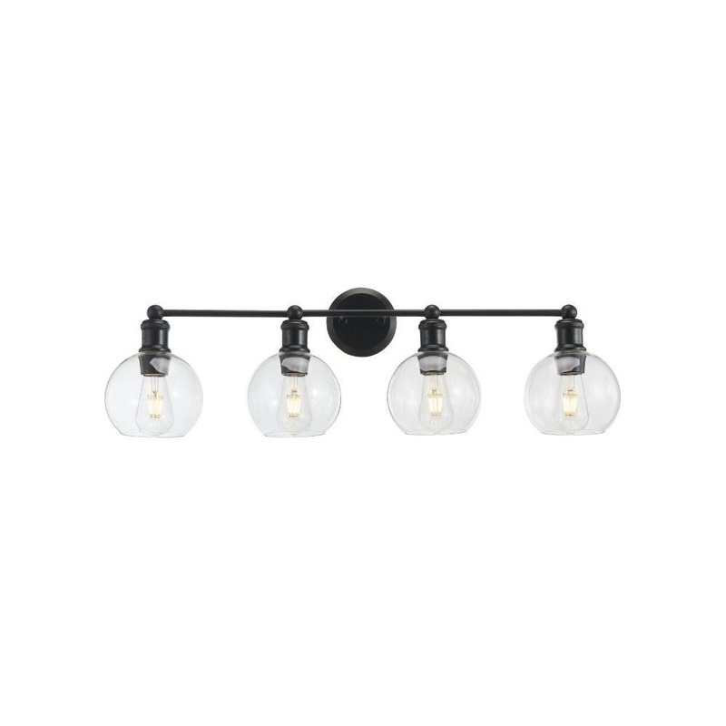 Ash 4-Light Vanity Wall Light Black