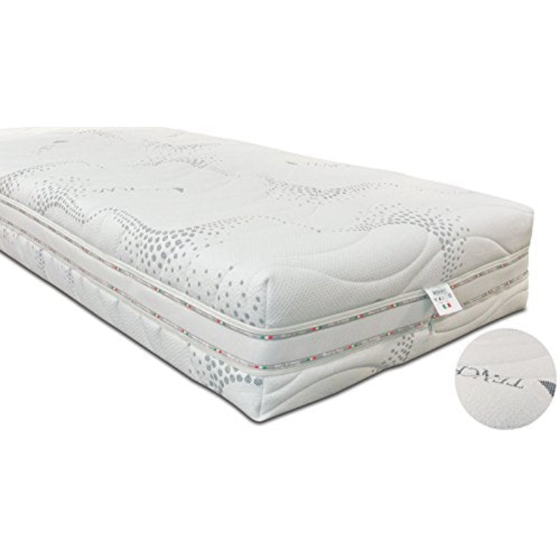 Baldiflex Emporio Fodera per Materasso Singolo in Ten-Cel, Coprimaterasso, con Fascia Traspirante, Sfoderabile con Zip, Atossica, Misura 80x190x23 cm