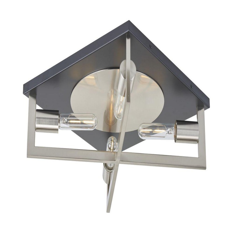 Brink 4-Light Flush Mount Black/Brushed Nickel