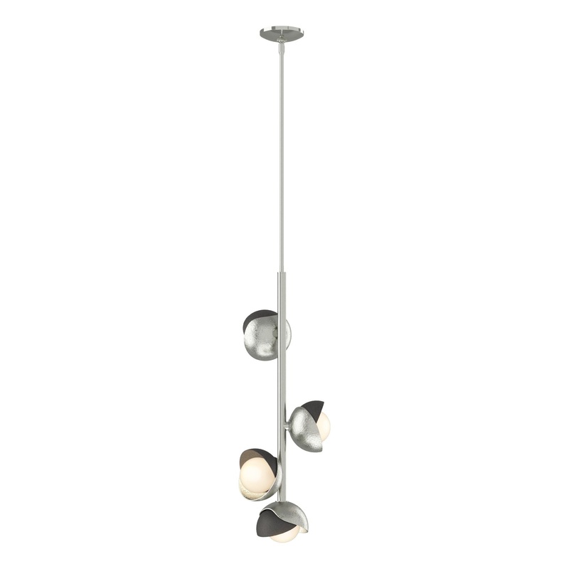 Brooklyn 4-Light Double Shade Vertical Pendant Sterling Natural Iron