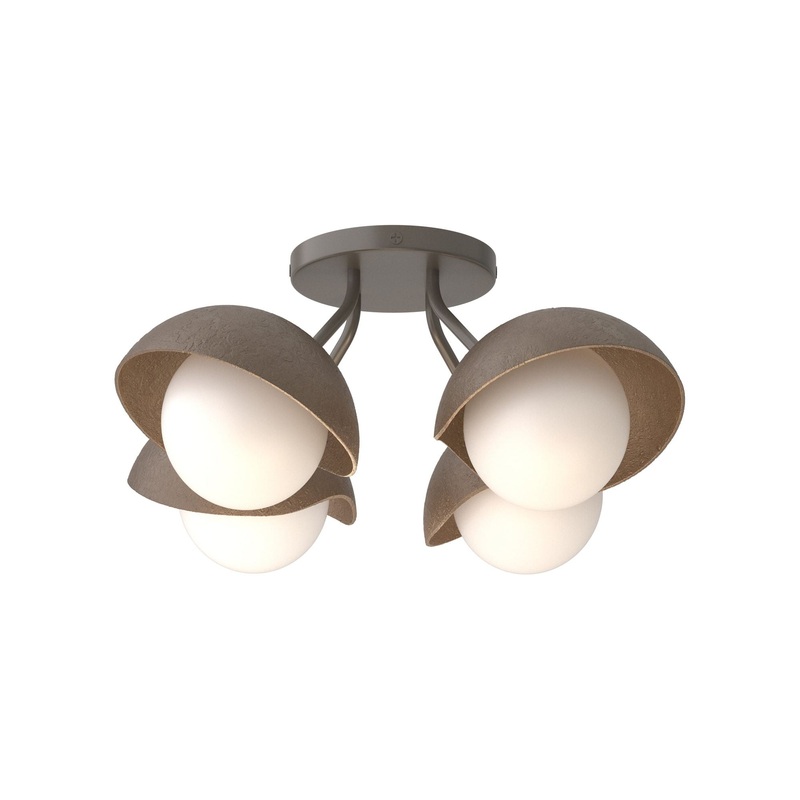 Brooklyn 4-Light Single Shade Semi-Flush Dark Smoke Bronze