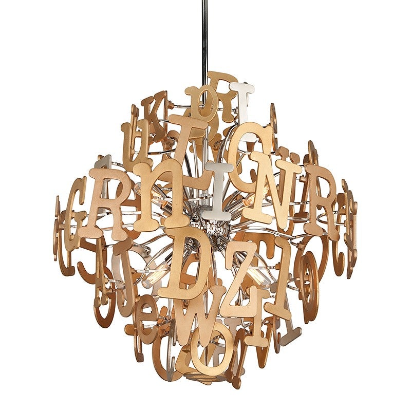 Corbett Lighting 208-46 Media Six Light Pendant Multi-Leaf With Stainless
