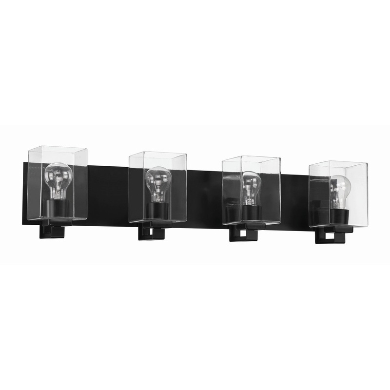 Craftmade 18532FB4 McClane Four Light Vanity Flat Black