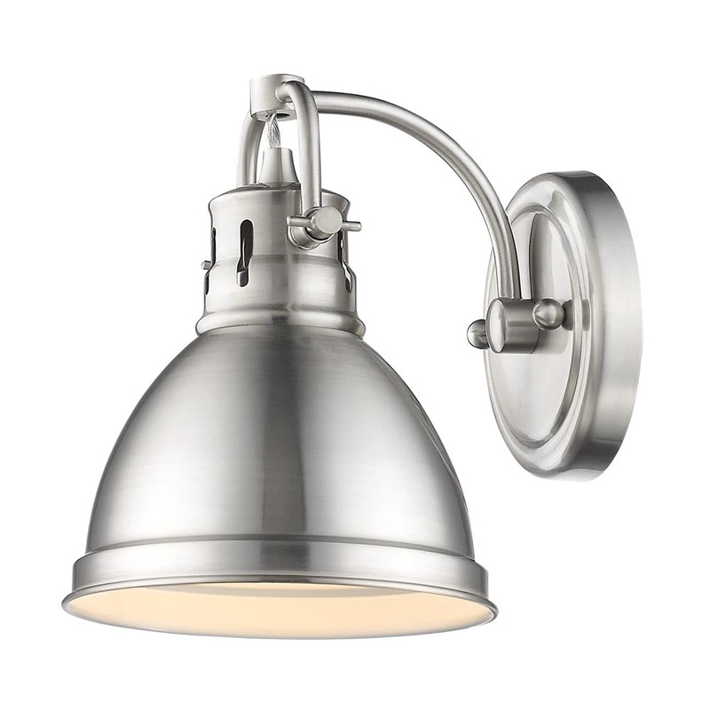 Duncan 1 Light Bath Vanity in Pewter with a Pewter Shade