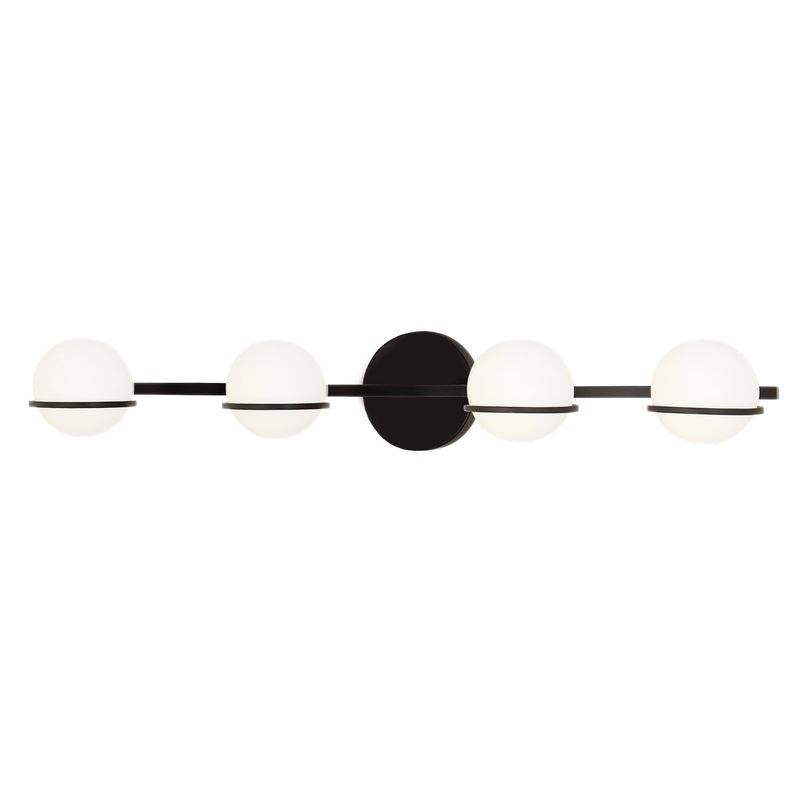 Four Light Bath Bar from the Centric Collection in Matte Black Finish by Justice Designs