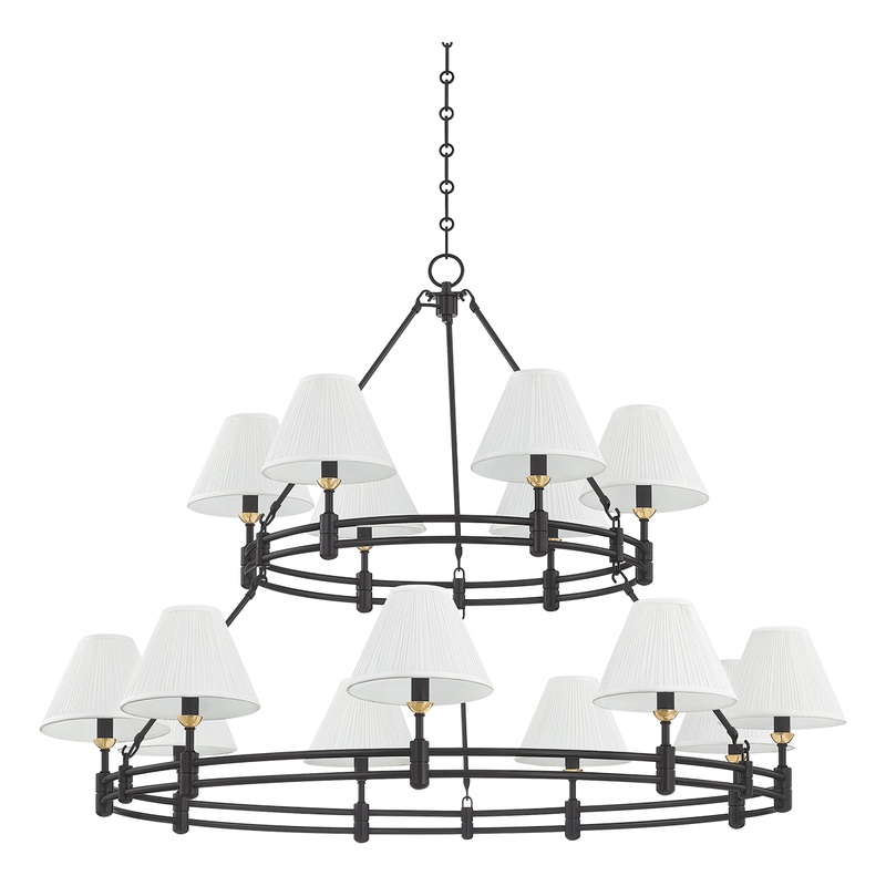 Howard 15-Light Chandelier Aged Brass/Distressed Bronze