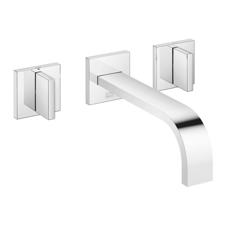 Lavatory Faucet MEM Wall Mount Mixer 2 Lever ADA WaterSense Chrome 1.2 Gallons per Minute Less Drain 3 Hole