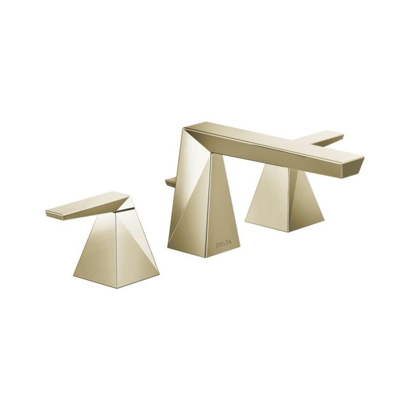 Lavatory Faucet Trillian Widespread 4-16 Inch Spread 2 Lever ADA WaterSense Lumicoat Polished Nickel 1.2 Gallons per Minute