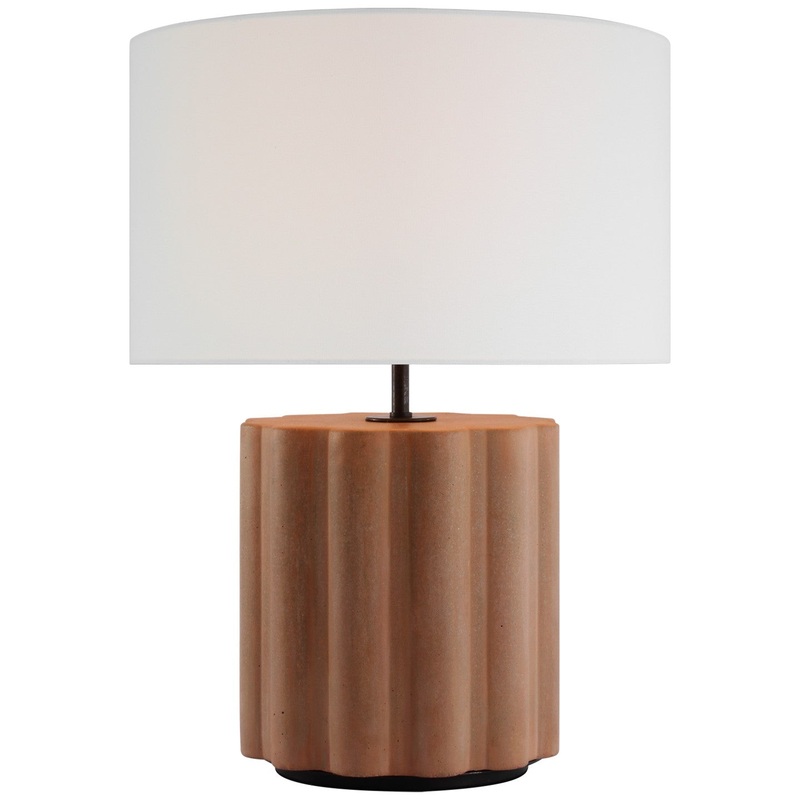 LED Table Lamp from the Scioto Collection in Terracotta Stained Concrete Finish by Visual Comfort Signature