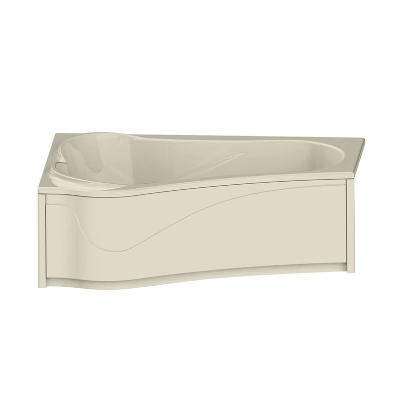 MAAX 105728-R-091-004 Murmur 6043 ASY Acrylic Drop-in Right-Hand Drain 10 Microjets Bathtub in Bone