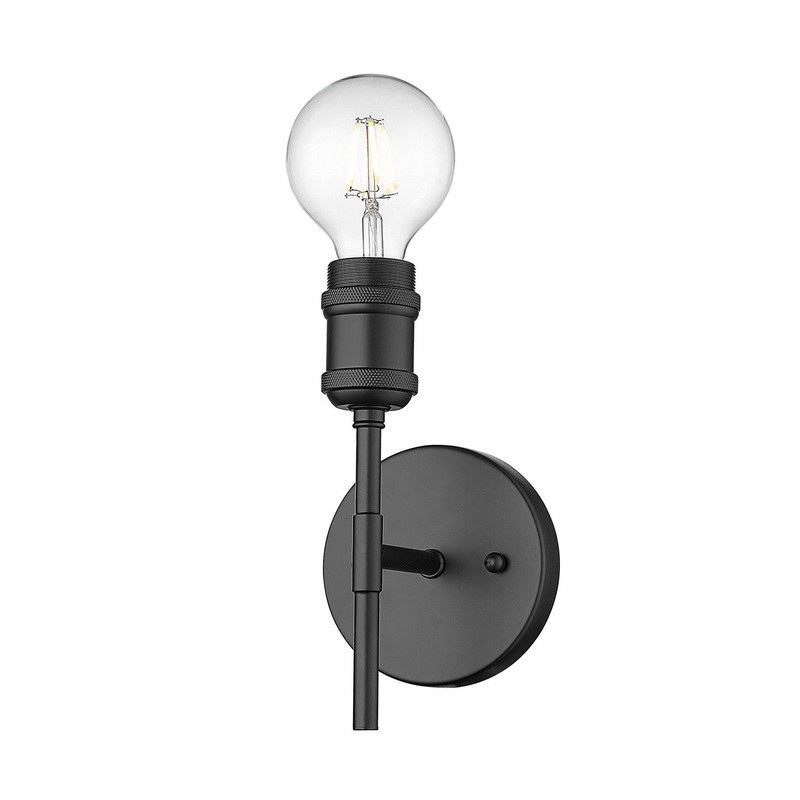 One Light Wall Sconce from the Axel Collection in Matte Black Finish by Golden