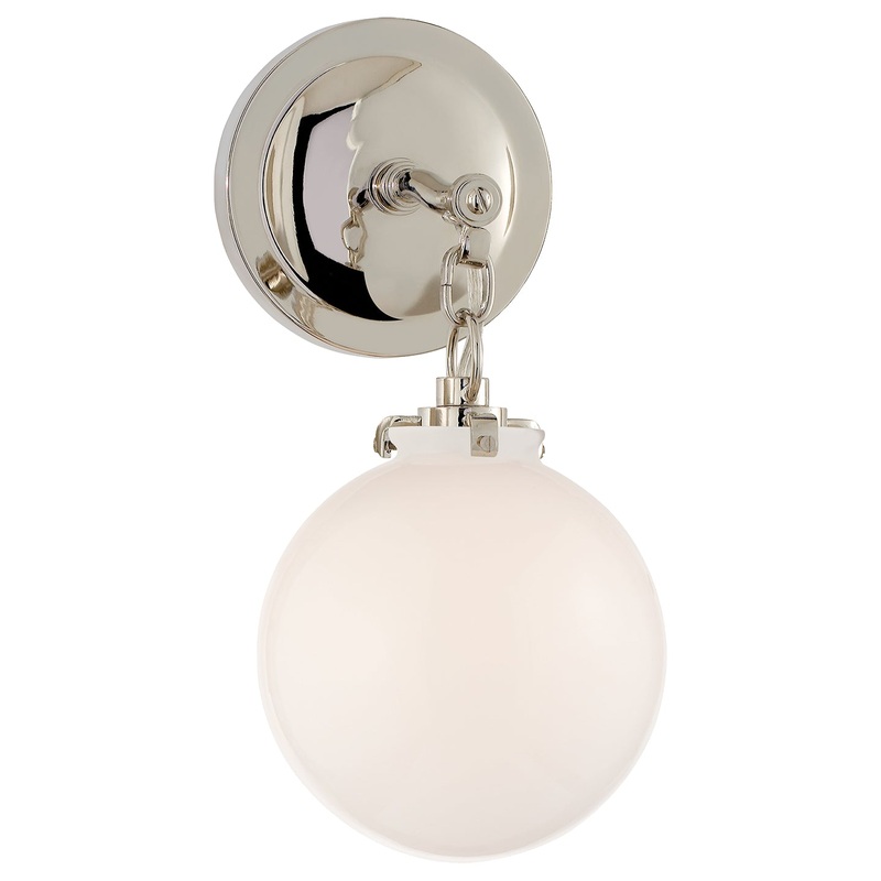 One Light Wall Sconce from the Katie Globe Collection in Polished Nickel Finish by Visual Comfort Signature
