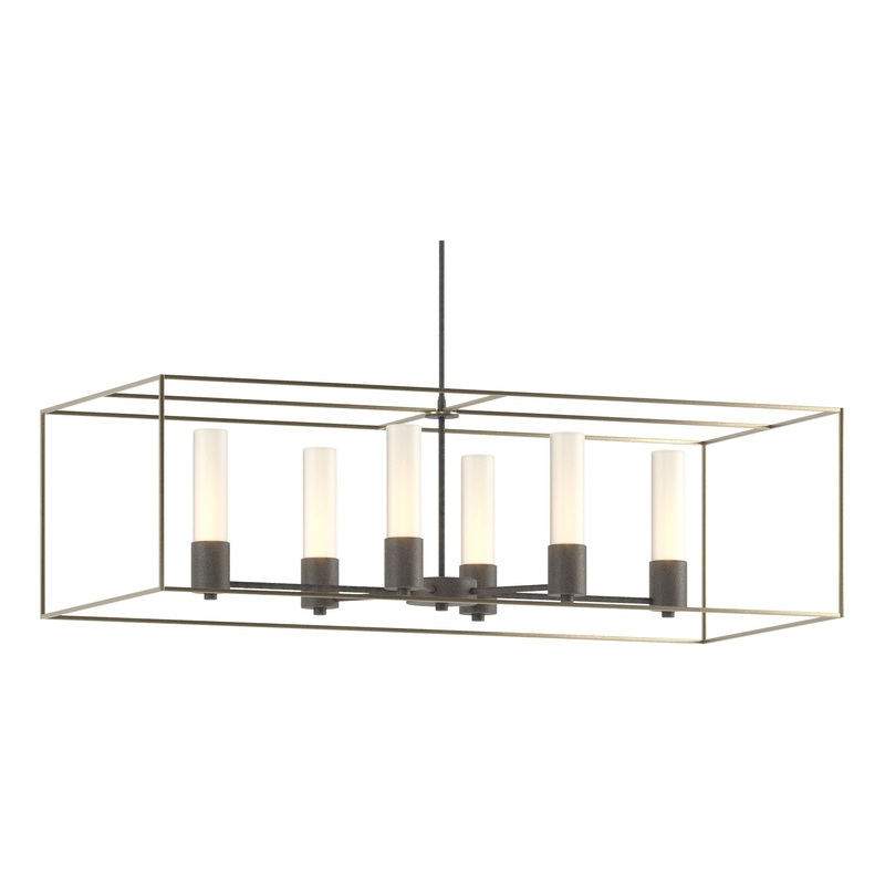 Portico Pendant Natural Iron Soft Gold Opal Glass (GG)