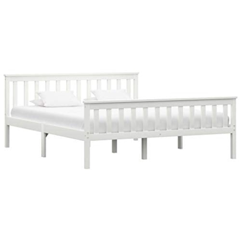 SKM Giroletto Bianco in Legno Massello di Pino 160×200 cm (26.7kg) Bianco-3218