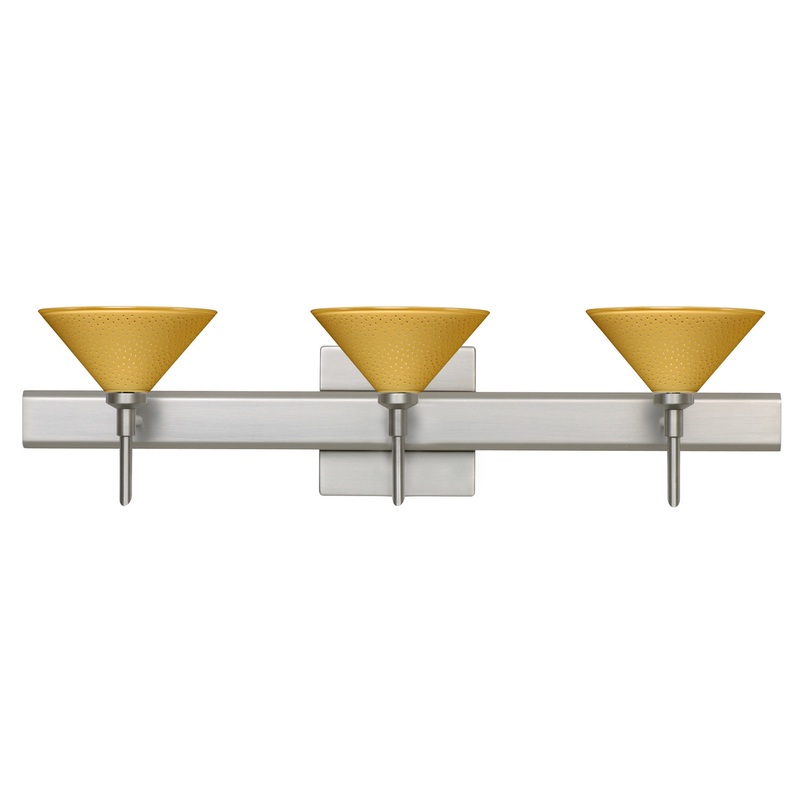 Three Light Wall Sconce from the Kona Collection in Satin Nickel Finish by Besa