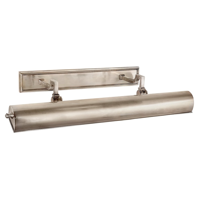 Two Light Picture Light from the Dean Picture Light Collection in Brushed Nickel Finish by Visual Comfort Signature