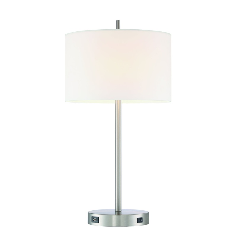 Two Light Table Lamp from the Hotel Collection in Satin Nickel Finish by Arnsberg