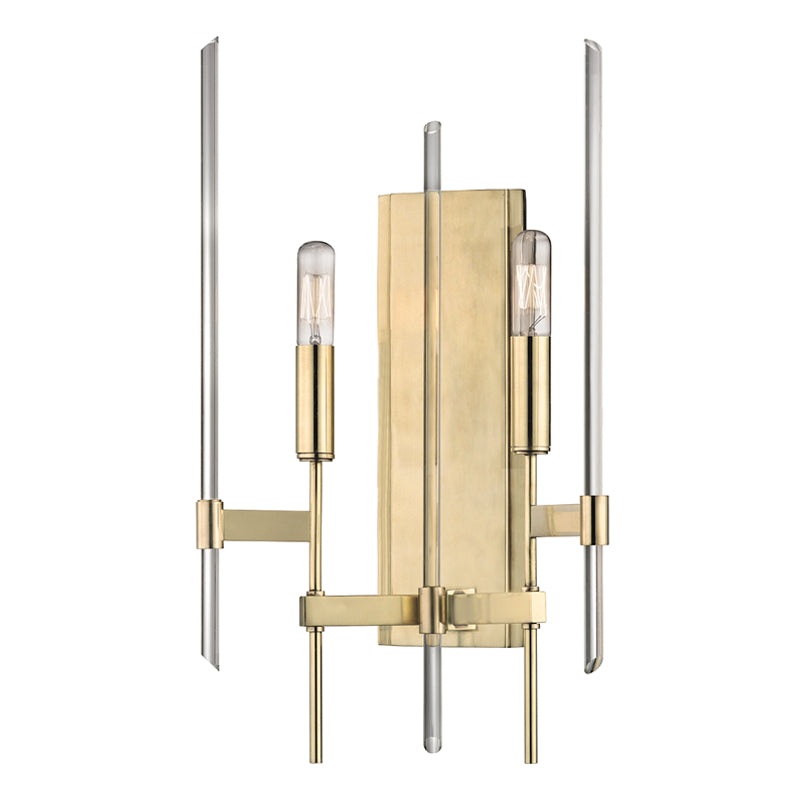 Two Light Wall Sconce from the Bari Collection in Aged Brass Finish by Hudson Valley